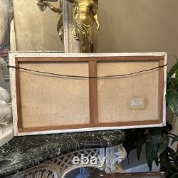 Robert Giovani, tableau ancien huile sur toile MARINE signée vintage décoration