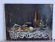 Roberts Tableau peinture ancienne HST nature morte sign&eacute; a restaur&eacute;