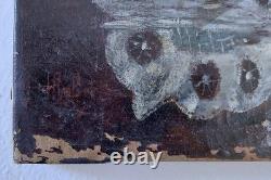 Roberts Tableau peinture ancienne HST nature morte signé a restauré
