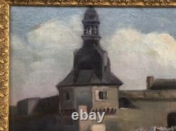 SUPERBE ancien TABLEAU PEINTURE HST BRETAGNE BRETONS CONCARNEAU H. BARNOUIN