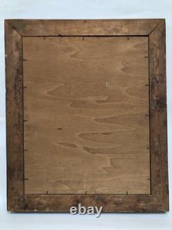 SUPERBE ancien TABLEAU PEINTURE sur BOIS MARINE PORT BRETON PÊCHEURS VOILIERS