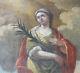 Saint AGNES Martyre Rome Tableau HUILE Ancienne XVII XVIII