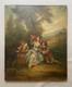Sc&egrave;ne champ&ecirc;tre, huile sur toile, tableau ancien, peinture, XIXe