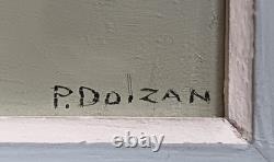 Signé PRIMO DOLZAN ancien joli tableau HST XXème Bouquet de fleurs Cxx