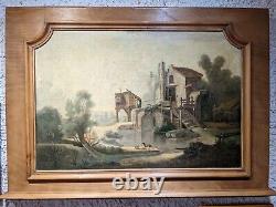 Superbe grande peinture d après F Boucher peintre XVIIIe tableau ancien déco