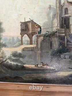 Superbe grande peinture d après F Boucher peintre XVIIIe tableau ancien déco