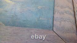 TABLEAU ANCIEN HUILE / PANNEAU BOIS de Georges MULLER. DECO NATURE FORÊT EAU 37
