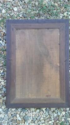 TABLEAU ANCIEN HUILE / PANNEAU BOIS de Georges MULLER. DECO NATURE FORÊT EAU 37