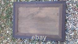 TABLEAU ANCIEN HUILE / PANNEAU BOIS de Georges MULLER. DECO NATURE FORÊT EAU 37