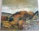 TABLEAU ANCIEN PAYSAGE VILLAGE MONTAGNE SIGNATURE &Agrave; IDENTIFIER 60x50CM 1967