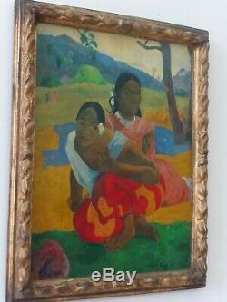 TABLEAU ANCIEN Quand te maries tu Signé Paul Gauguin