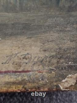 TABLEAU ANCIEN XIXe NU ÈVE JARDIN EDEN SIGNÉ TONY DURY VINTAGE 1870