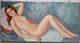 TABLEAU ancien nu féminin huile sur toile de Albert GENTA. Années 50
