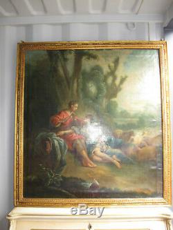 Tableau Ancien 1780 Environ-xviii Siècle-scène Galante-peinture A L'huile