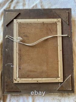 Tableau Ancien 1940 Portrait Jeune Fille Asiatique Huile/Bois Indochine Paris