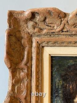 Tableau Ancien 1940 Portrait Jeune Fille Asiatique Huile/Bois Indochine Paris