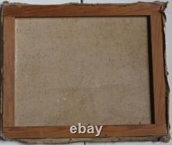 Tableau Ancien Albert FALTE 1946 Paysage Canal Soleil couchant P. Impressioniste