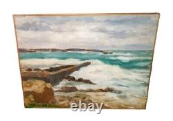 Tableau Ancien Bord De Mer De Lucien MARTIAL (1892-1987) Peintre de la Marine