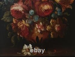 Tableau Ancien Bouquet de Fleurs Huile sur toile Nature Morte XXème