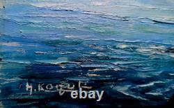 Tableau Ancien Corse Village En Bord De Mer Signé Honoré Roque Sète Mèze