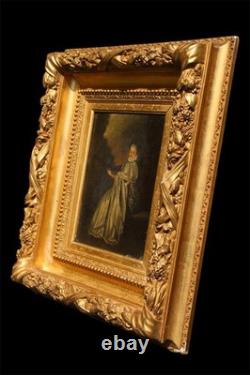 Tableau Ancien D'après Jean Antoine Watteau (1684-1721), La Finette Monogram A. K