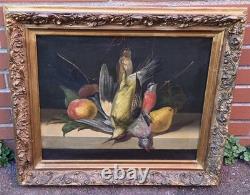 Tableau Ancien. Des Trophées de Chasse. Peinture huile sur toile