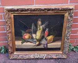 Tableau Ancien. Des Trophées de Chasse. Peinture huile sur toile