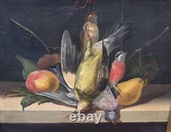 Tableau Ancien. Des Trophées de Chasse. Peinture huile sur toile