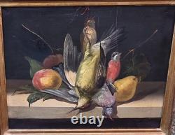 Tableau Ancien. Des Trophées de Chasse. Peinture huile sur toile