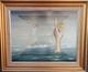 Tableau Ancien Encadré Huile Sur Toile Surréaliste Signée Hostyn Grand Format