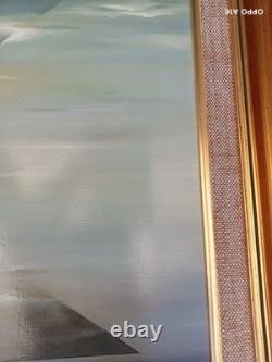 Tableau Ancien Encadré Huile Sur Toile Surréaliste Signée Hostyn Grand Format