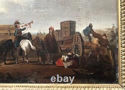 Tableau Ancien, Encadré, Scène Animée, Huile Sur Toile, Peinture, XIXe