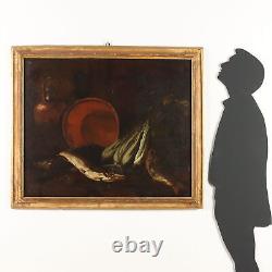 Tableau Ancien F. Boselli Nature Morte avec Poissons'600 Huile sur Toile