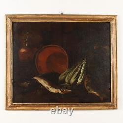 Tableau Ancien F. Boselli Nature Morte avec Poissons'600 Huile sur Toile