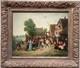 Tableau Ancien Fete Villageoise Huile Toile 19 Ème D'après Tenier