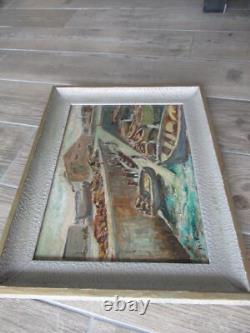 Tableau Ancien Huile Camaret Sur Mer Signe Chevalier Finistere Breton 1900