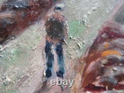 Tableau Ancien Huile Camaret Sur Mer Signe Chevalier Finistere Breton 1900