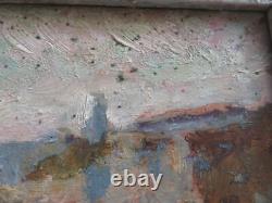 Tableau Ancien Huile Camaret Sur Mer Signe Chevalier Finistere Breton 1900