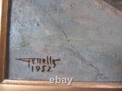 Tableau Ancien Huile Camaret Sur Mer Signe Genettes 1952 Huile Sur Toile