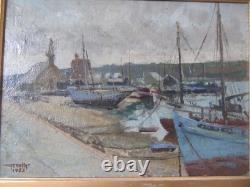 Tableau Ancien Huile Camaret Sur Mer Signe Genettes 1952 Huile Sur Toile