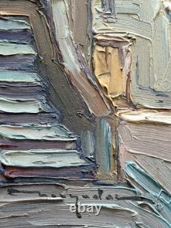 Tableau Ancien Huile Clocher CORTE CORSE Signé Elie BERNADAC