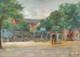 Tableau Ancien Huile French Panneau Saverne Alsace Jour de March&eacute; Chevaux Sign&eacute;