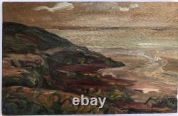 Tableau Ancien Huile Henri Duminger (1892-1980) Panneau Paysage Marin XXe