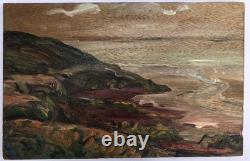 Tableau Ancien Huile Henri Duminger (1892-1980) Panneau Paysage Marin XXe