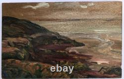 Tableau Ancien Huile Henri Duminger (1892-1980) Panneau Paysage Marin XXe