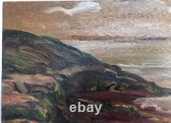 Tableau Ancien Huile Henri Duminger (1892-1980) Panneau Paysage Marin XXe