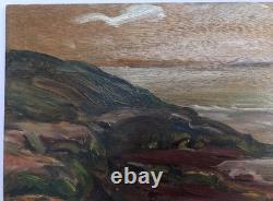 Tableau Ancien Huile Henri Duminger (1892-1980) Panneau Paysage Marin XXe