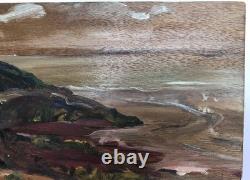 Tableau Ancien Huile Henri Duminger (1892-1980) Panneau Paysage Marin XXe
