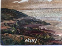 Tableau Ancien Huile Henri Duminger (1892-1980) Panneau Paysage Marin XXe