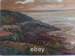 Tableau Ancien Huile Henri Duminger (1892-1980) Panneau Paysage Marin XXe
